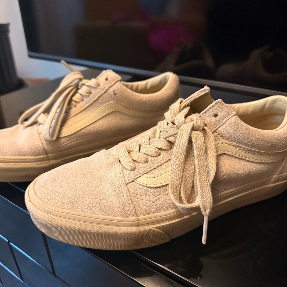 Vans Beige Canvas Lace-Up Shoes